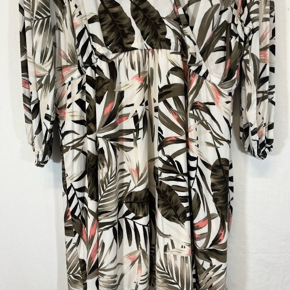 Old Navy Palm Print Faux Cross Over Mini Dress Long Sleeve Plus Size XXL - Picture 5 of 9